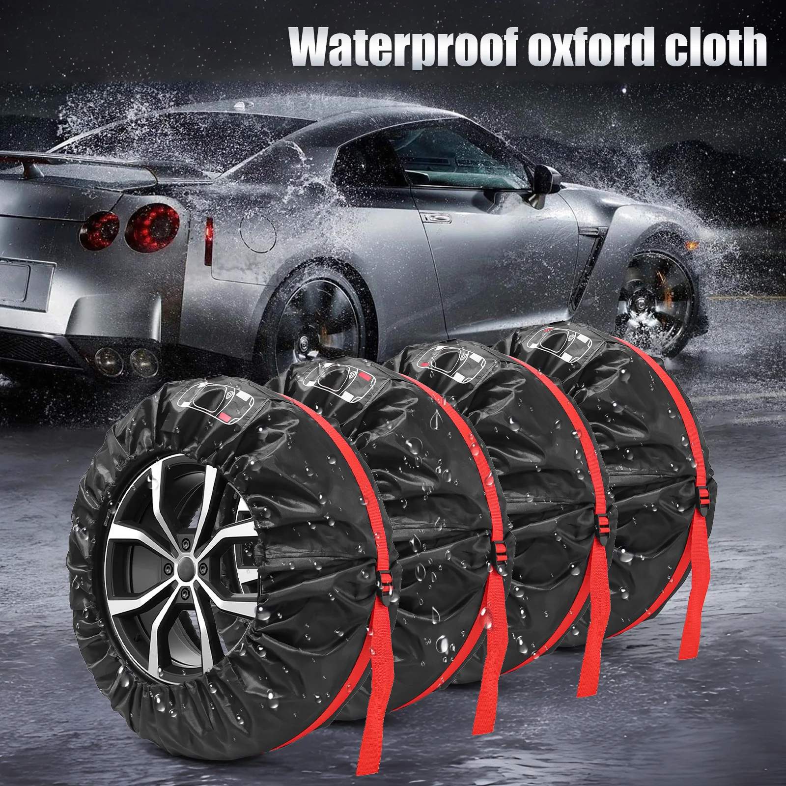 New 4Pcs/Set Car Spare Tire Cover Auto Wheel Tires Storage Bags Tyre Waterproof Polyester Bag Dust-proof Protector Styling