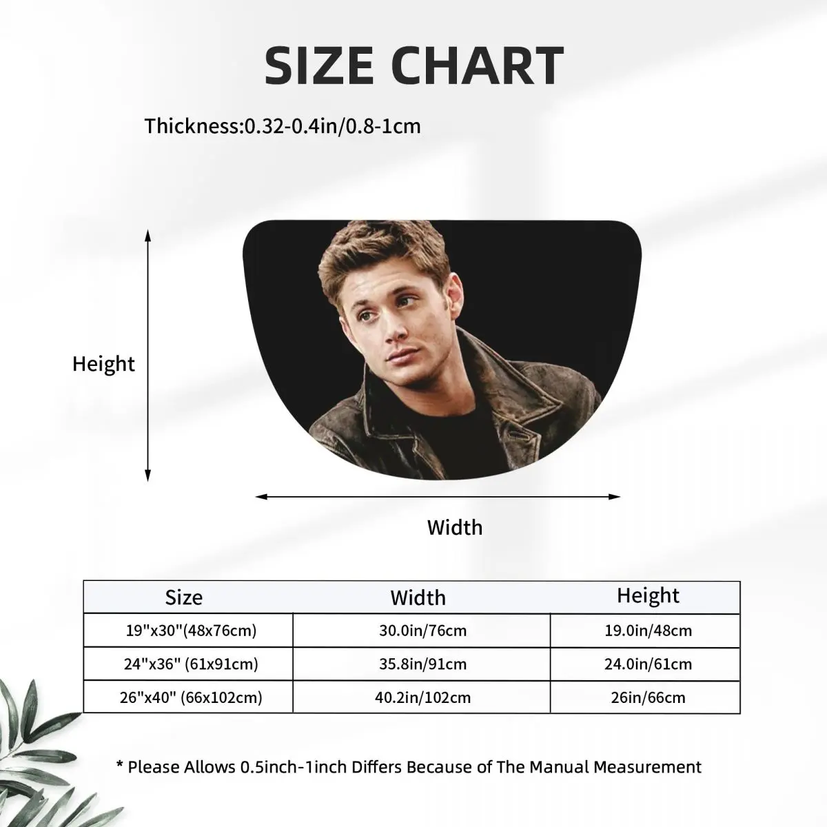 Dean Winchester Supernatural Soft Flannel Half Round Doormat Non Slip Bathroom Mat Absorbent Floor Carpet for Garage