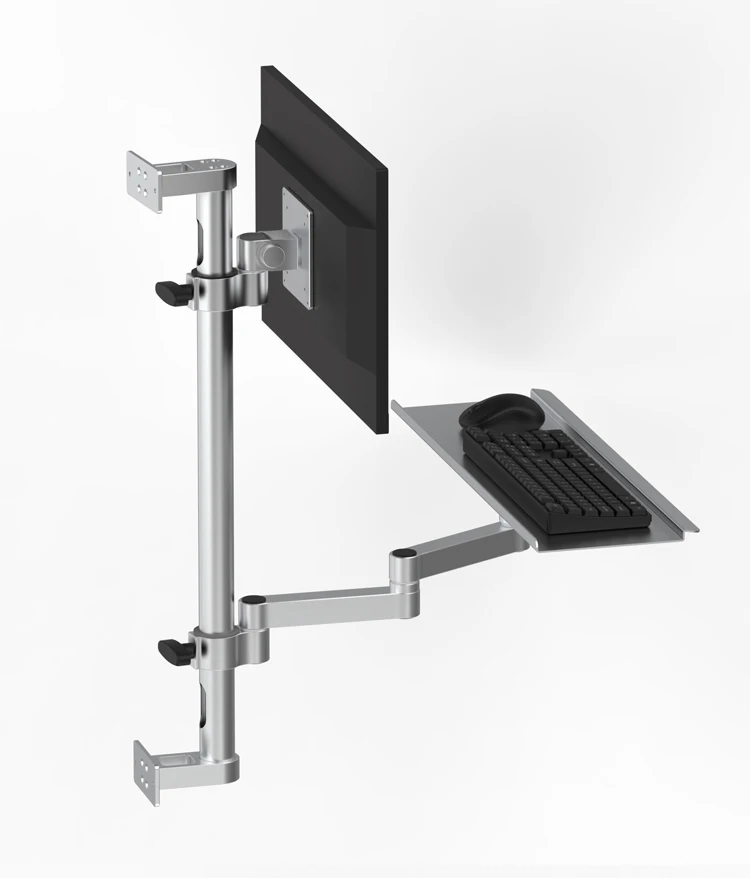 Wall mounted computer monitor arm with keyboard holder integrated industrial robotic arm cantilever display screen stand