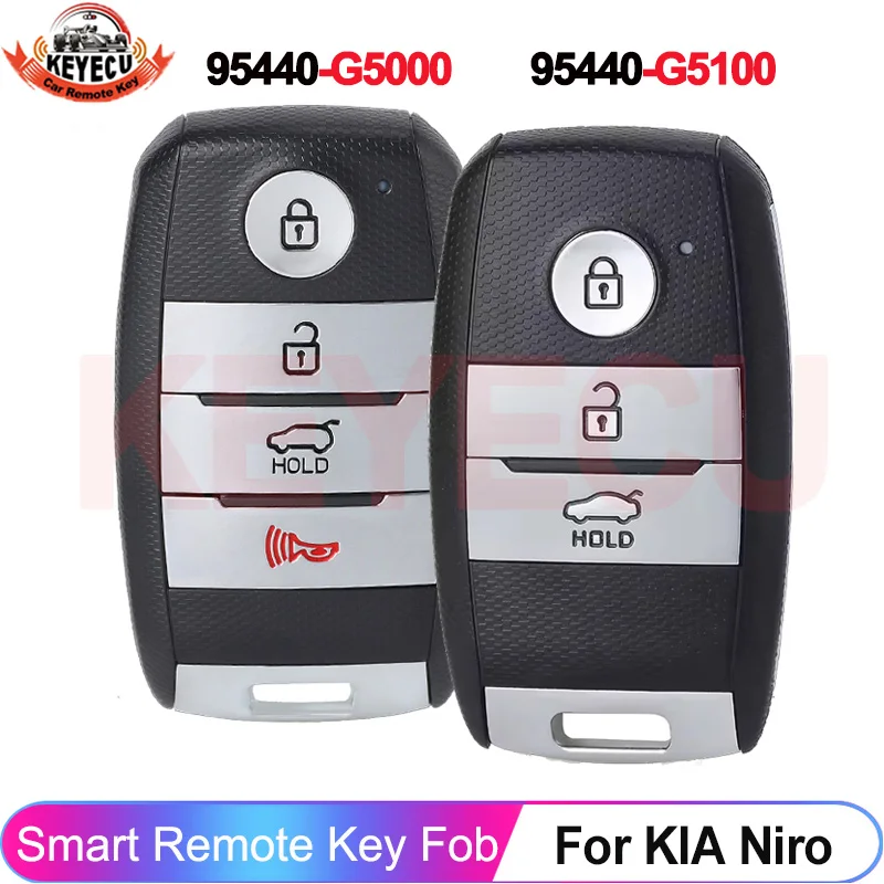 

KEYECU для KIA Niro 2015 2016 2017 2018 2019 3/4 кнопки 95440-G5000 95440-G5100 дистанционный брелок без ключа TQ8-FOB-4F08 433 МГц