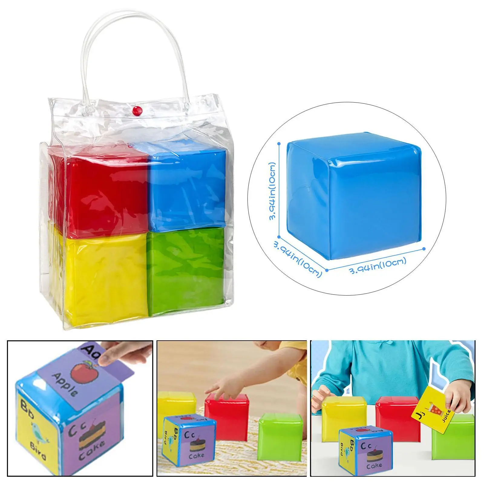 4x Plush Cube Dice Colorful Learning Activities Soft Game Dice for Classroom