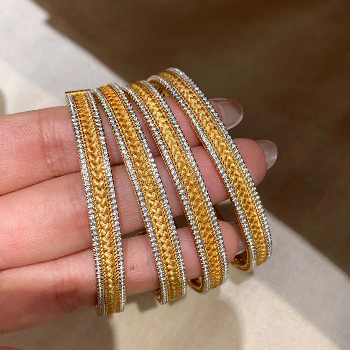 

Женский филигранный браслет в новом стиле с пшеничным урожаем 925, инкрустация бриллиантами, плетеная пряжка античного цвета с ветром и дождем, матовая отделка