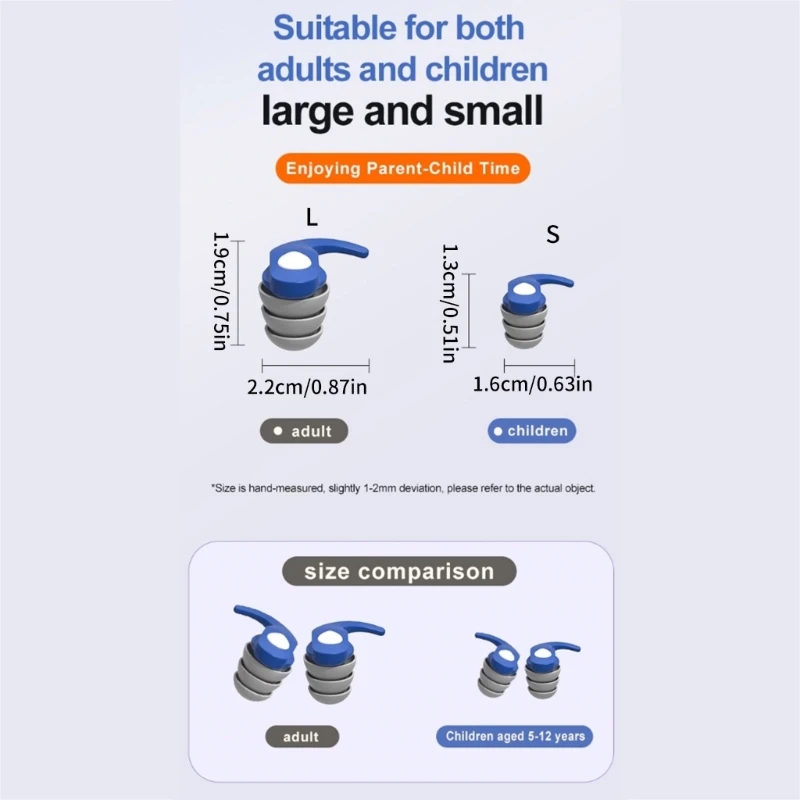 ปลั๊กอุดหูซิลิโคน 1 คู่ ปลั๊กอุดหูแบบใช้ซ้ำได้ ปลั๊กอุดหู ปลั๊กอุดหูตัดเสียงรบกวน