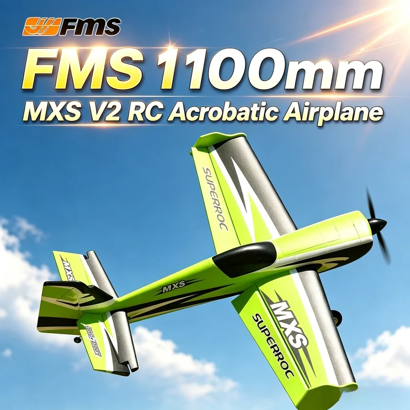 Hot FMS 1100mm MXS V2 Upgraded Version RC 4-Channel Stunt 3D Sport Machine Electric Remote Control Aircraft Model Fixed Wing Toy