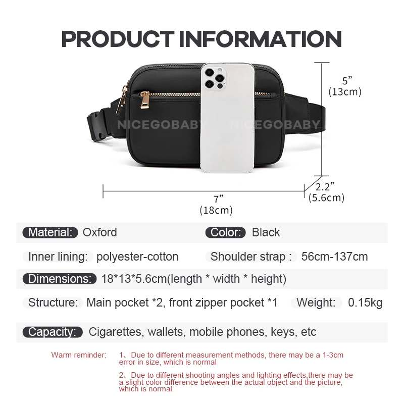新しいトレンドのメンズ横型バッグ、オックスフォード生地の大容量スポーツチェストバッグ、メンズアウトドアウエストバッグ