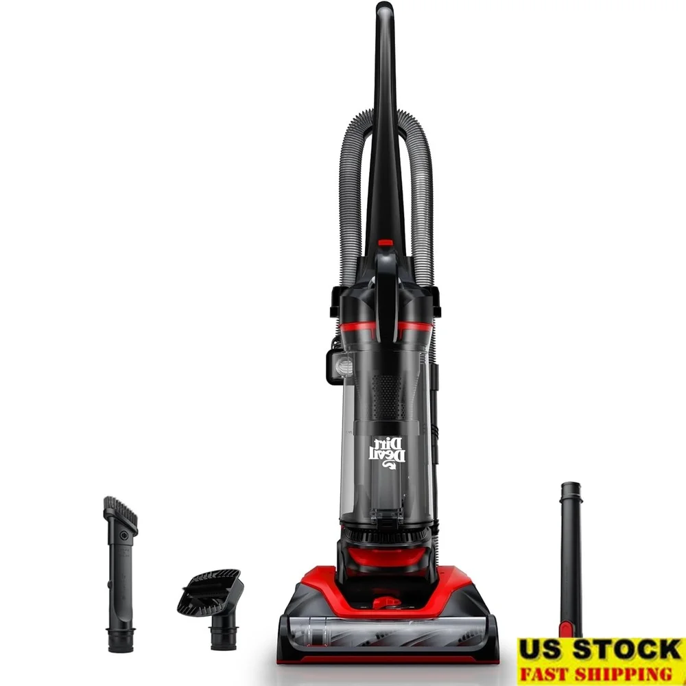 

Multi-Surface Bagless Upright Vacuum Cleaner Extended Reach Powerful Suction Upholstery Tool Crevice Brush Easy Empty Dirt Cup