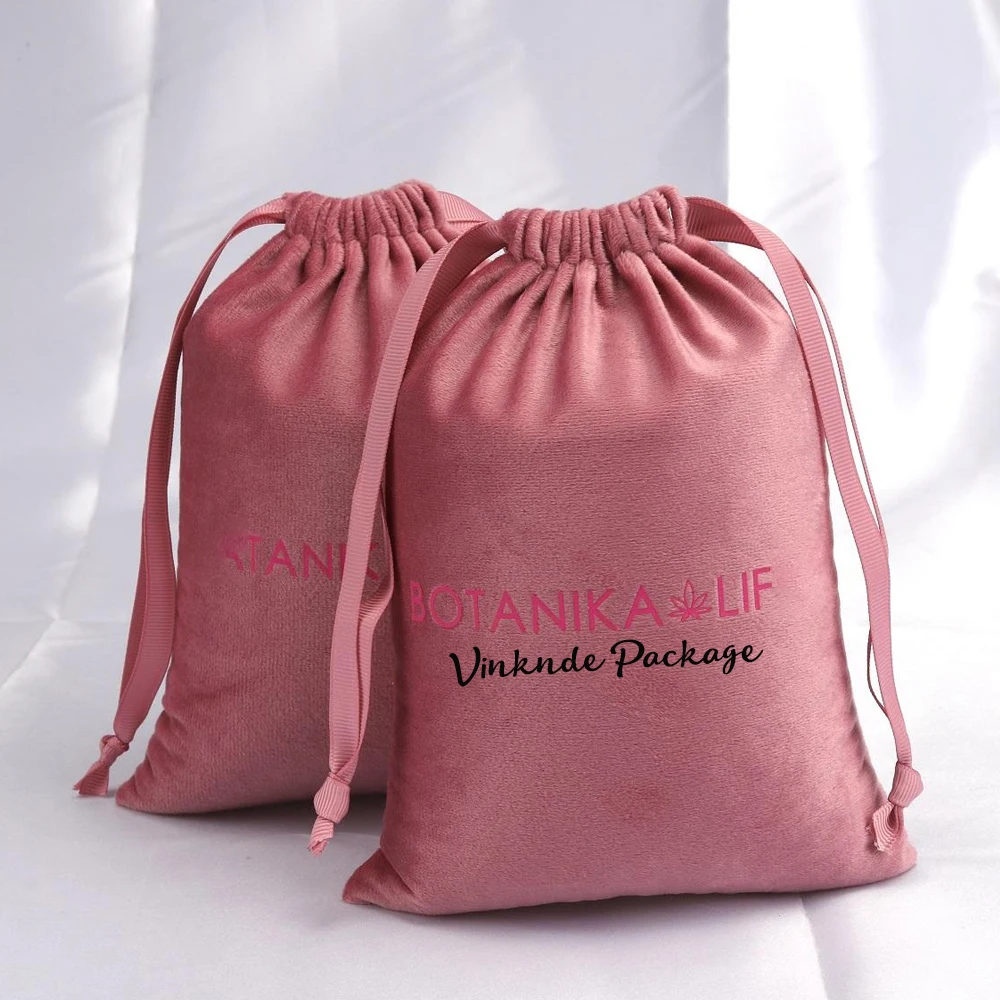 

Custom Logo Wedding Favor Gift Packing Bag Velvet Drawstring Pouch Luxury Jewelry Cosmetic Makeup Perfume Packaging Organizer