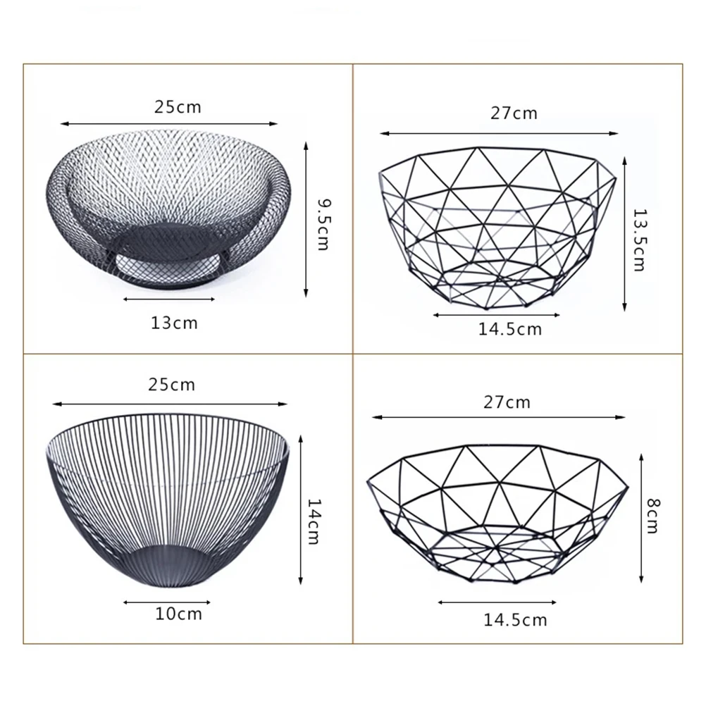 

Wrought Snack Storage Basket for Table Countertop Metal Kitchen Snack Storage Basket Fruit Plate