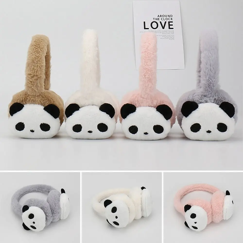 Winter Cute Panda Plush Earmuffs Warm Fluffy Earflaps Cosy Casual Ear Warmer for Men Women