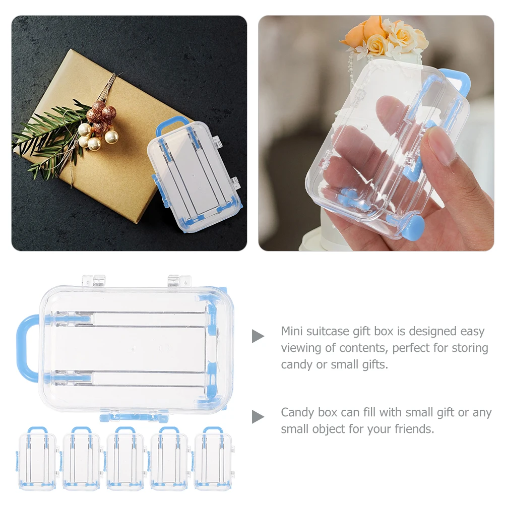 

Mini Suitcase Candy Storage Boxes 6pcs Transparent Gift Boxes For Bridal Shower And Celebration Favors