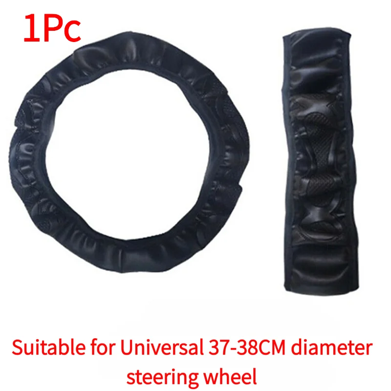 1Pc Universal Auto Car Steering Wheel Cover Leather Breathable Anti-slip 38cm.
