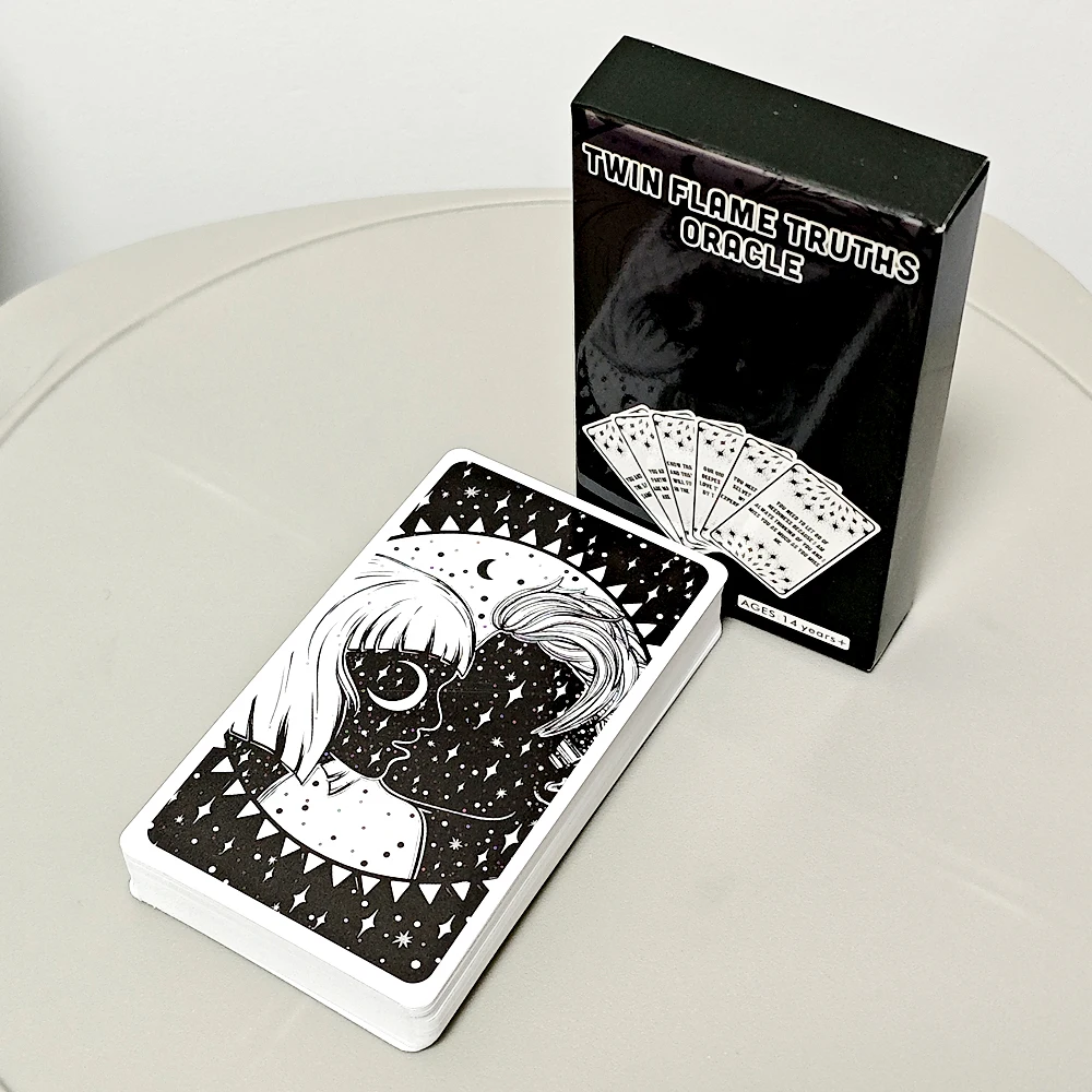 Twin54 Pcs Cards Flame Truths Oracle Cards Soulmate Deck for Psychic Love & Relationship Readings 10.3*6cm
