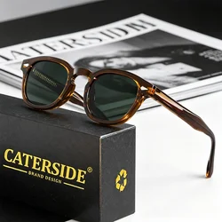 CATERSIDE-Óculos De Sol Retro Redondo para Homens e Mulheres, Punk, Propionic, Ácido, Pin Temple, Óculos De Sol De Luxo, Esportes, Óculos de Lazer, UV400