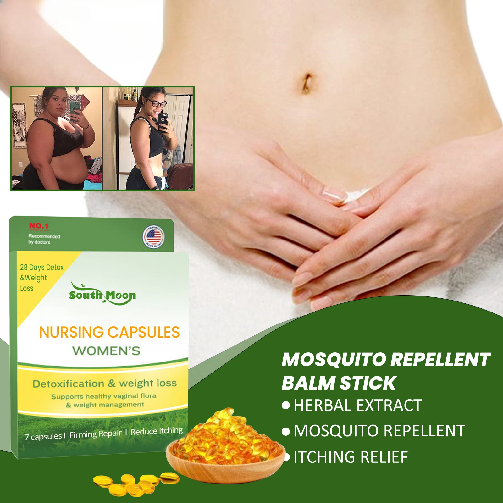 다이어트 Detox Slimming Capsules Firming Abdomen Fat Burning Antipruritic Cleansing Body Toxins Anti Cellulite Body Shaping Capsule