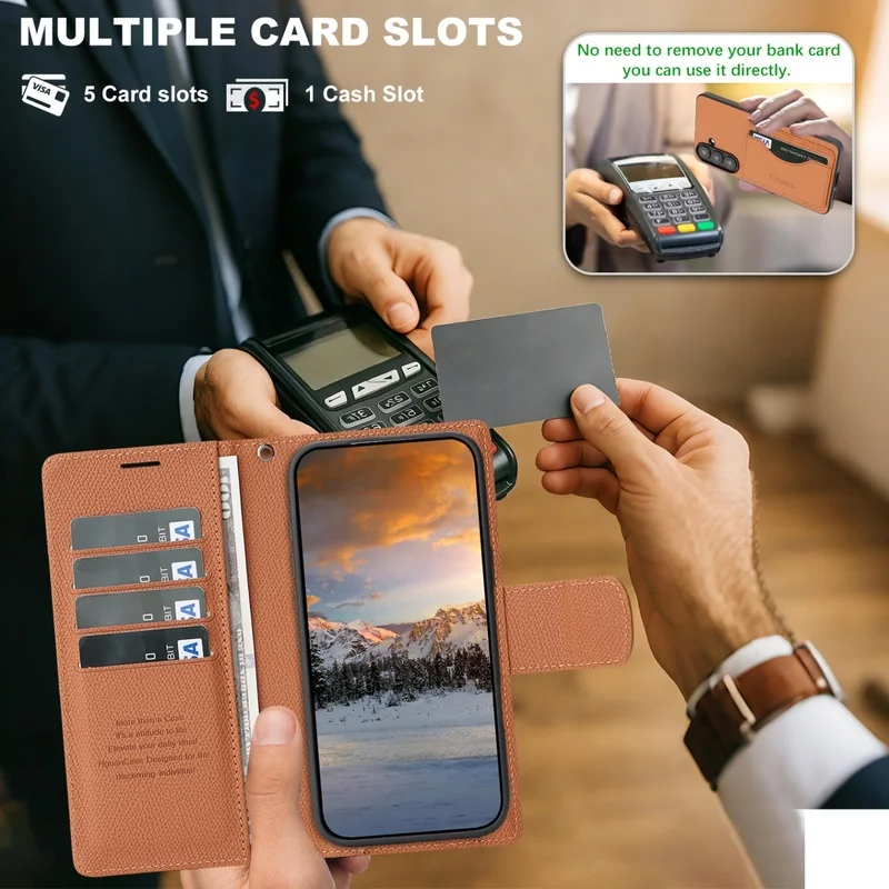 PU Leather Wallet Case for Samsung Galaxy A57 A56 A55 A37A36A35A27A26 A17 A16 A15, Detachable Flip Cover Card Slots Wrist Strap