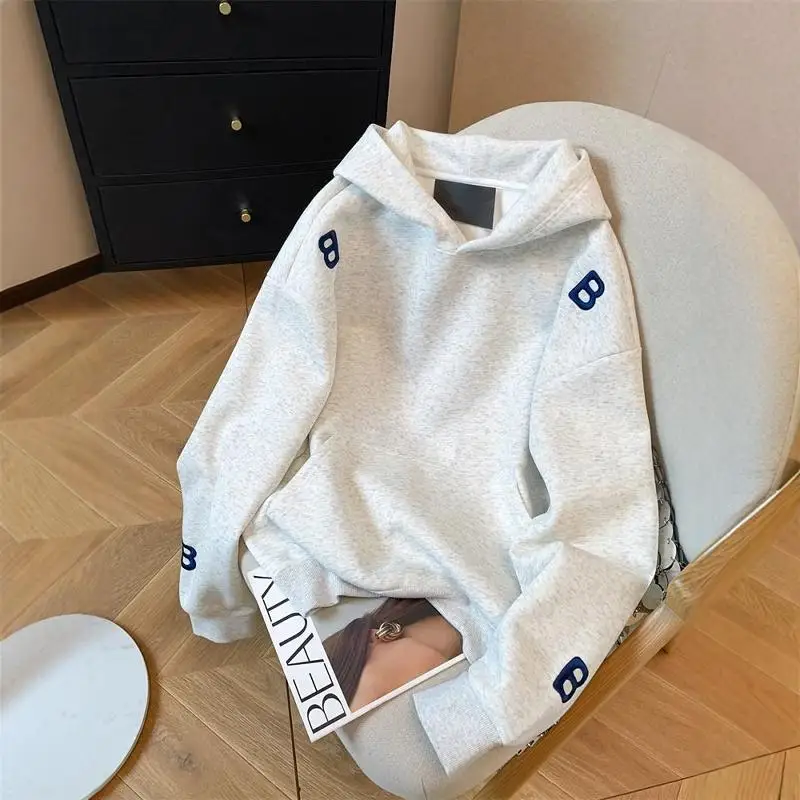 

Мужское худи оверсайз 300 Pou, повседневное, свободного кроя, с вышивкой, винтажное, уличная одежда, верхняя одежда для пар