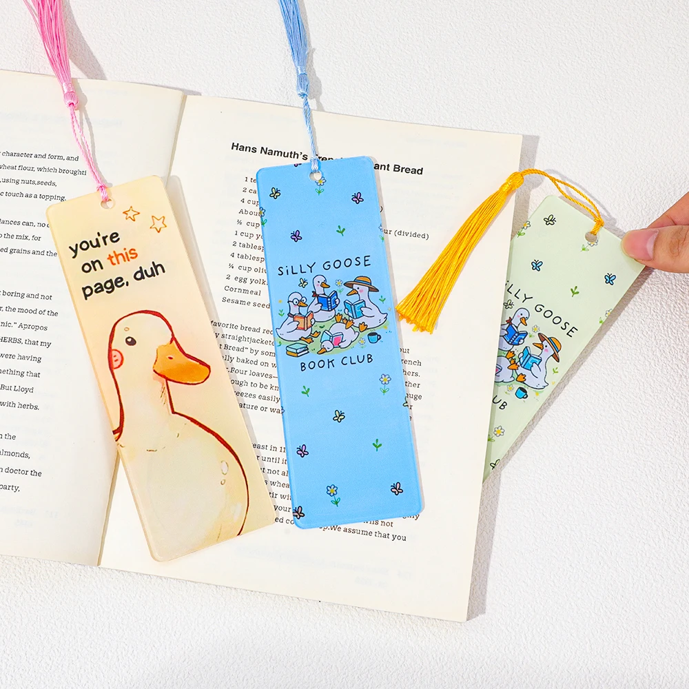 

Silly Goose Acrylic Bookmarks Book Club Book Markers Fiction Fans Reading Accessories Student Learning Stationery