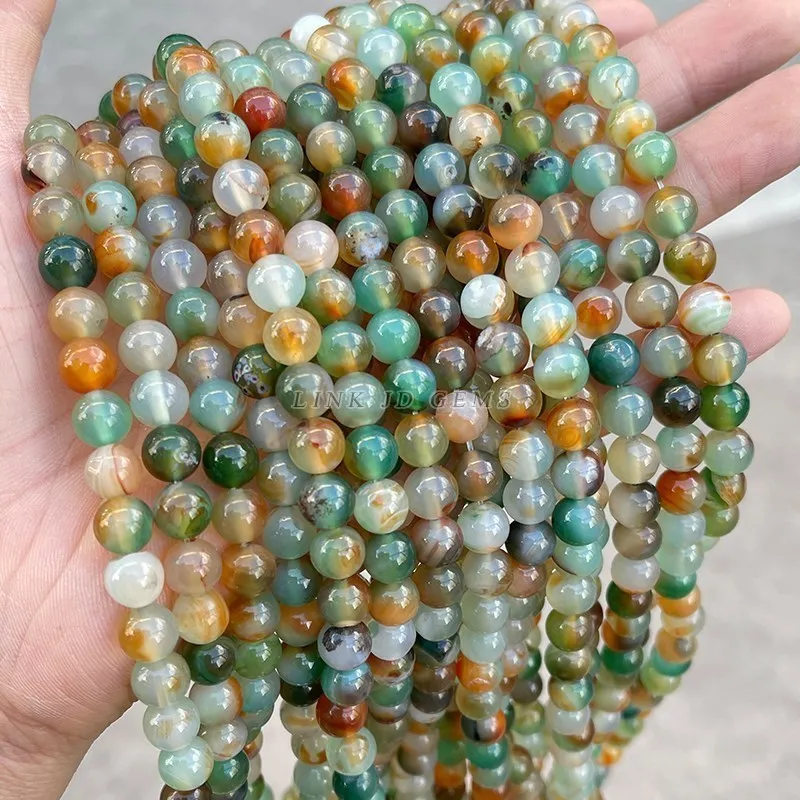 Dyed Color Peacock Agate Beads Natural Stone Round Loose Spacer 4 6 8 10 12mm For Jewelry Making Diy Necklace Bracelet Accessory