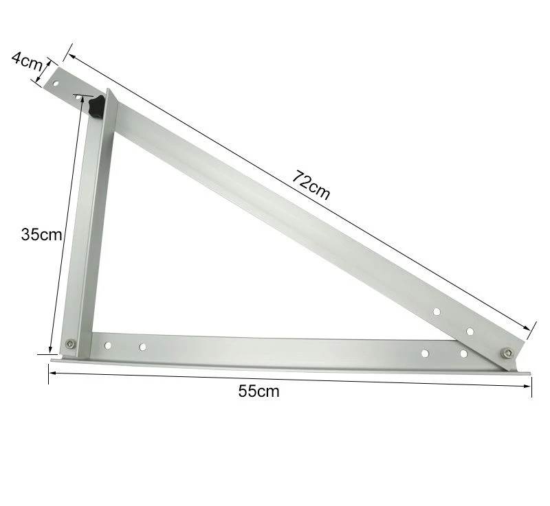 Adjustable Folding Aluminum Triangle Solar Panel Mount Bracket, Flat Roof PV Racking Accessories, Durable Installation Parts for