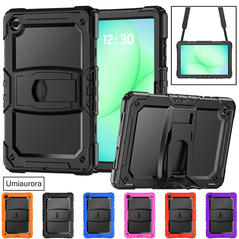 

For Samsung Tab A8 A9 A11+ Plus 11 inch SM-X230 X210 X200 8.7" X110 X130 Shockproof PC Tablet Case Kickstand Strap Rugged Funda