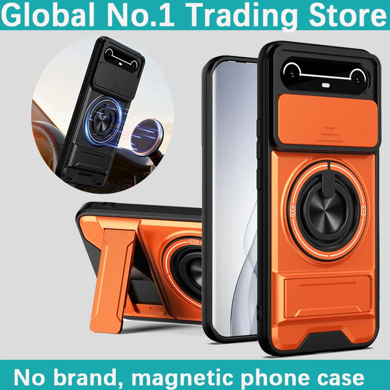 

For Tecno Spark Slim 4G/Tecno Pova Slim 5G Armored hard TPU+PC plastic hard shell rotating ring holder magnetic phone case