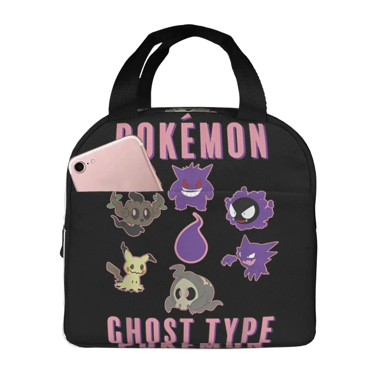 Insulated Lunch Tote Bag Pokemon Gengar Group Shot Ghost Type Storage Food Box Fashion Cooler Thermal Bento Box For Picnic