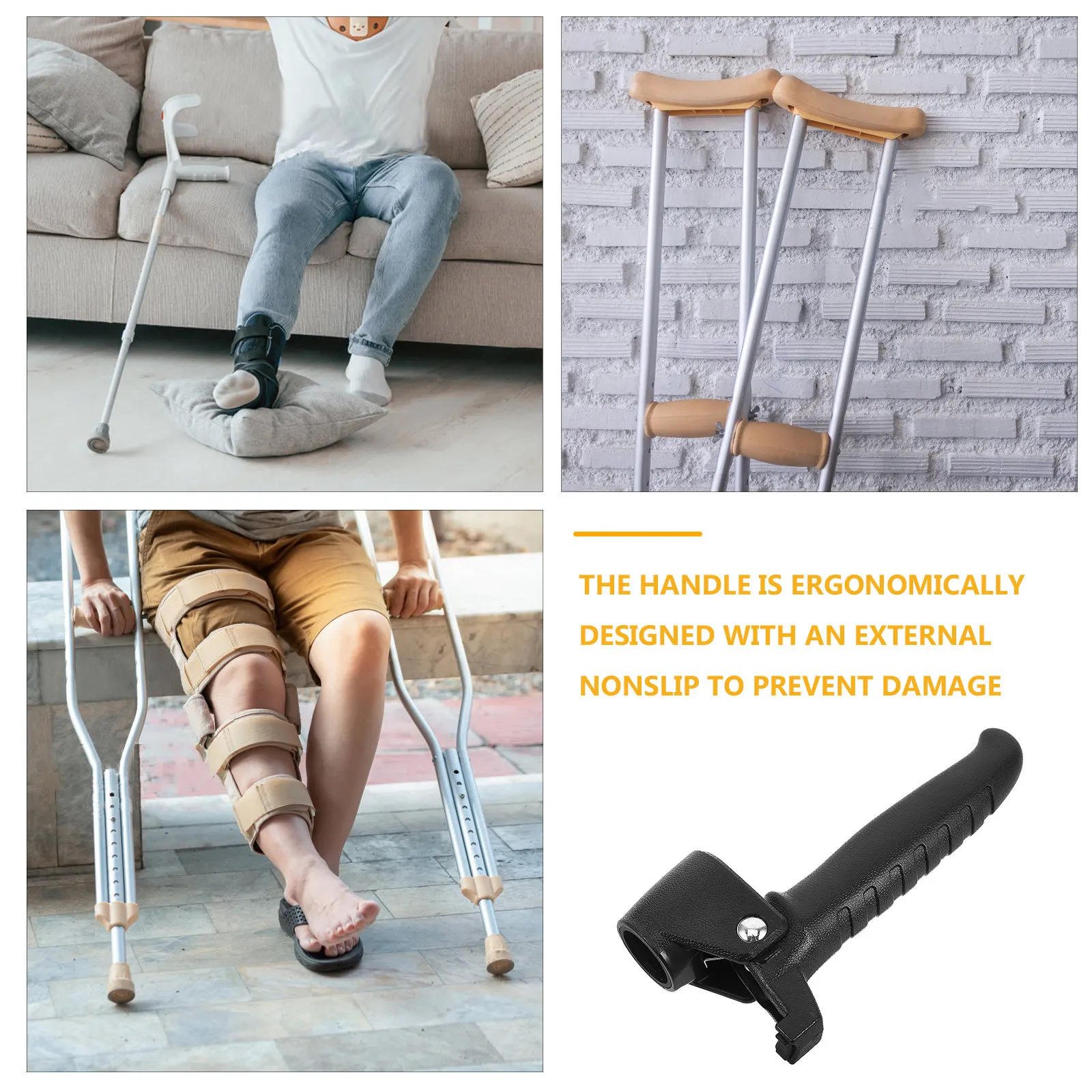 Senior Cane Grip Assist Ergonomic Vertical Design Nonslip Surface Universal Compatibility Mobility Aid for Limited Mobility