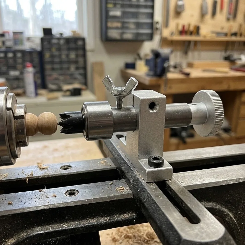 Bearing Telescoping Tailstock Chuck Aluminum Adjustable For Bead Drilling Wood Turning Mini For Lathe DIY Shaft Processing Tool