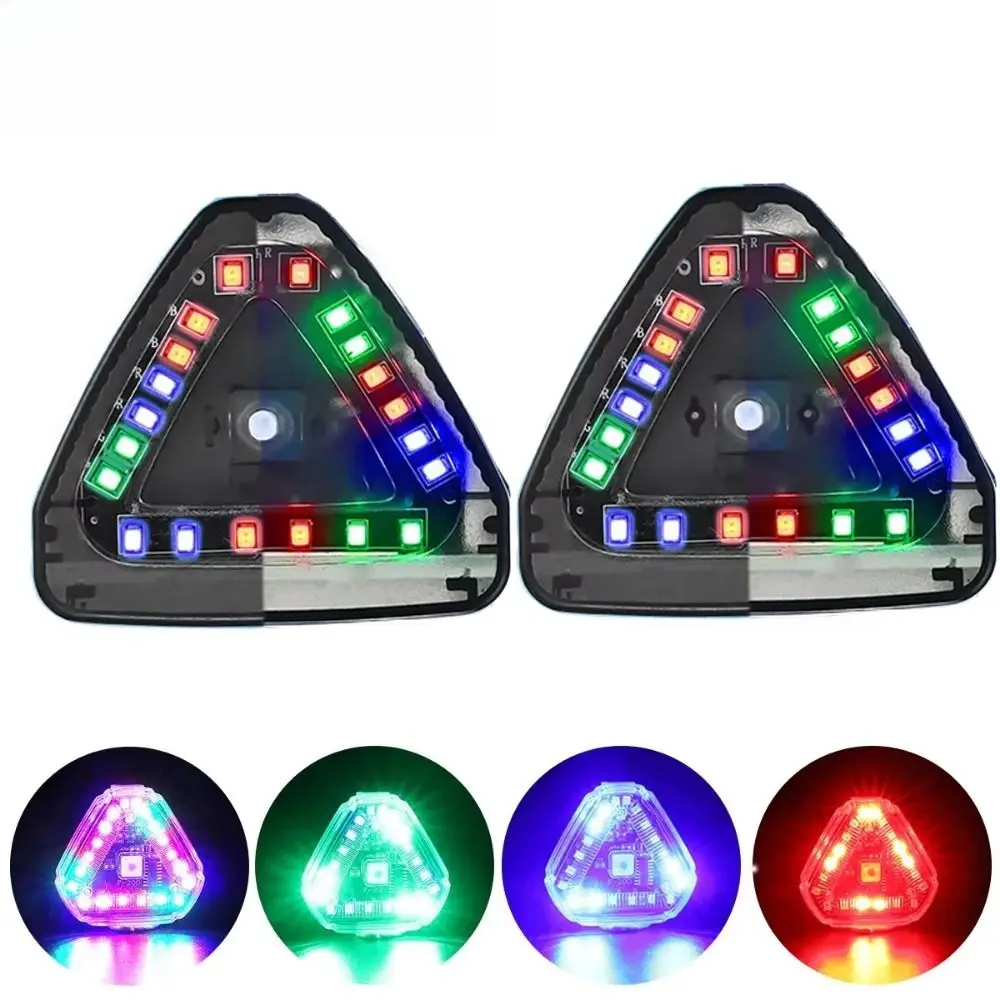 Waterproof Solar Navigation Light Colorful USB Charging Flashing Signal Lamp Wireless 6 Modes LED Tail Light Motorcycle Safety