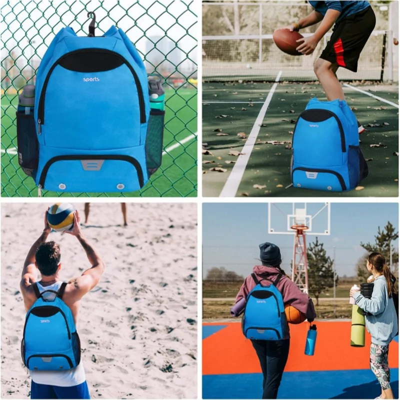 Drawstring Gym Bag Outdoor Sports Basketball Bag Dry Wet Separation Shoes Helmet Storage Bag Men Women Training Sports Backpack