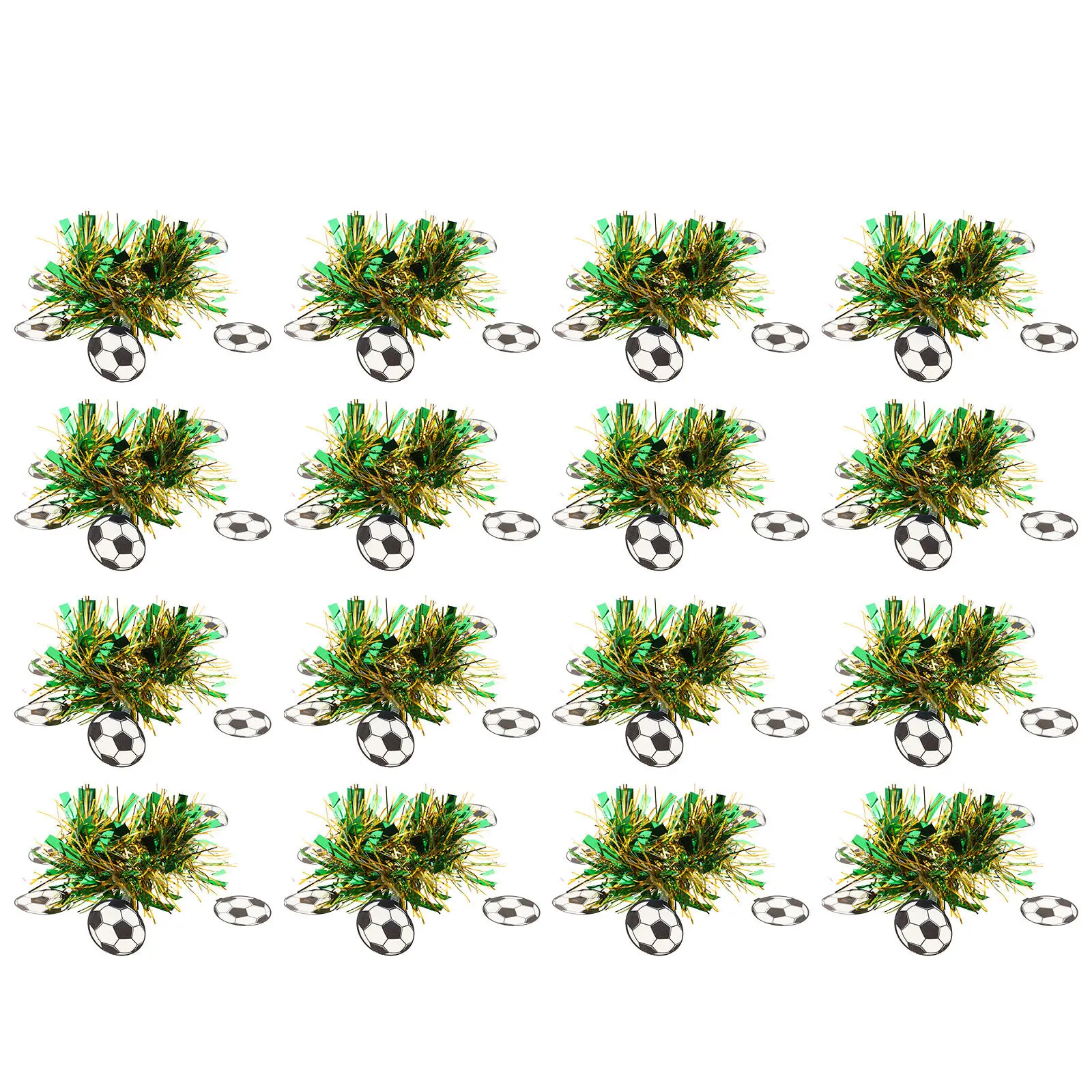 

16Pcs Green Tinsel Soccer Wristband Cheer Bracelet for Game Day High School Soccer Team Spirit Wear Party Favors Tournament