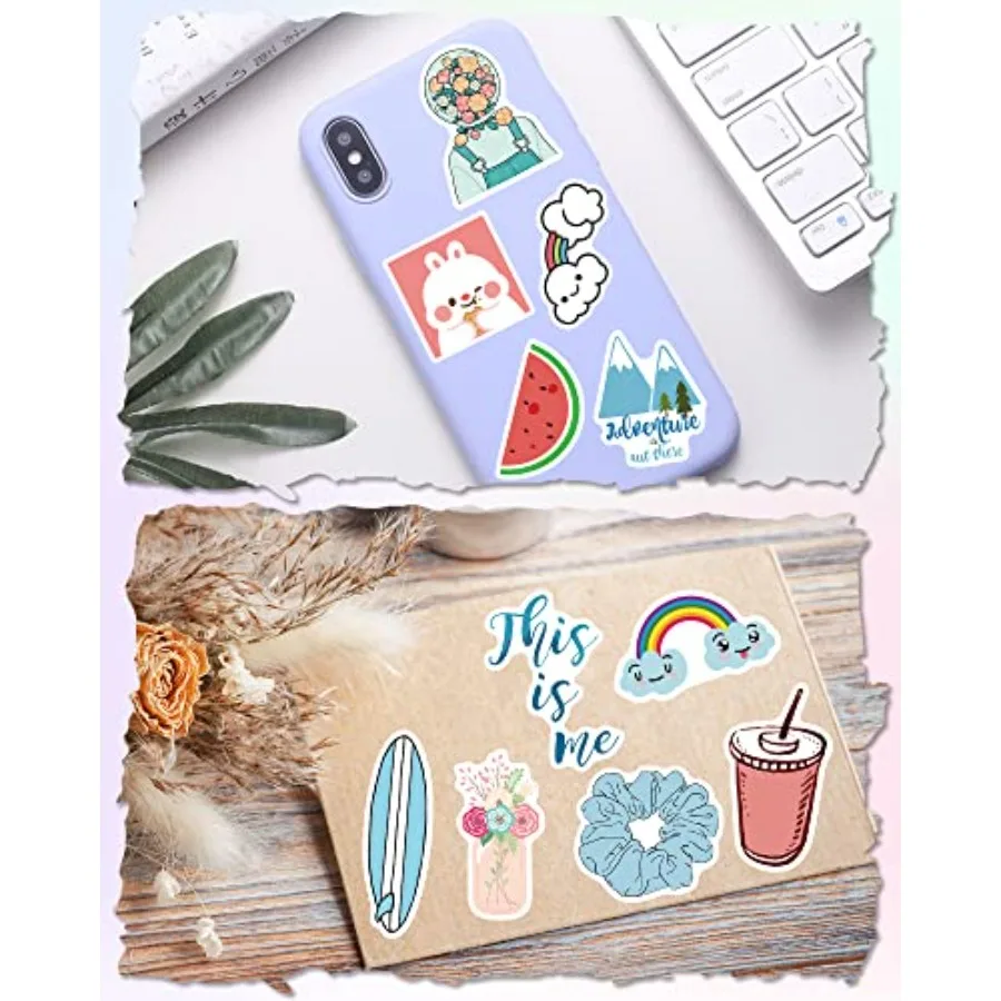 300 Pcs Cute Vinyl Waterproof Stickers for Water Bottles Laptop School and Classroom Use Ideal for Students Teens Girls Teacher