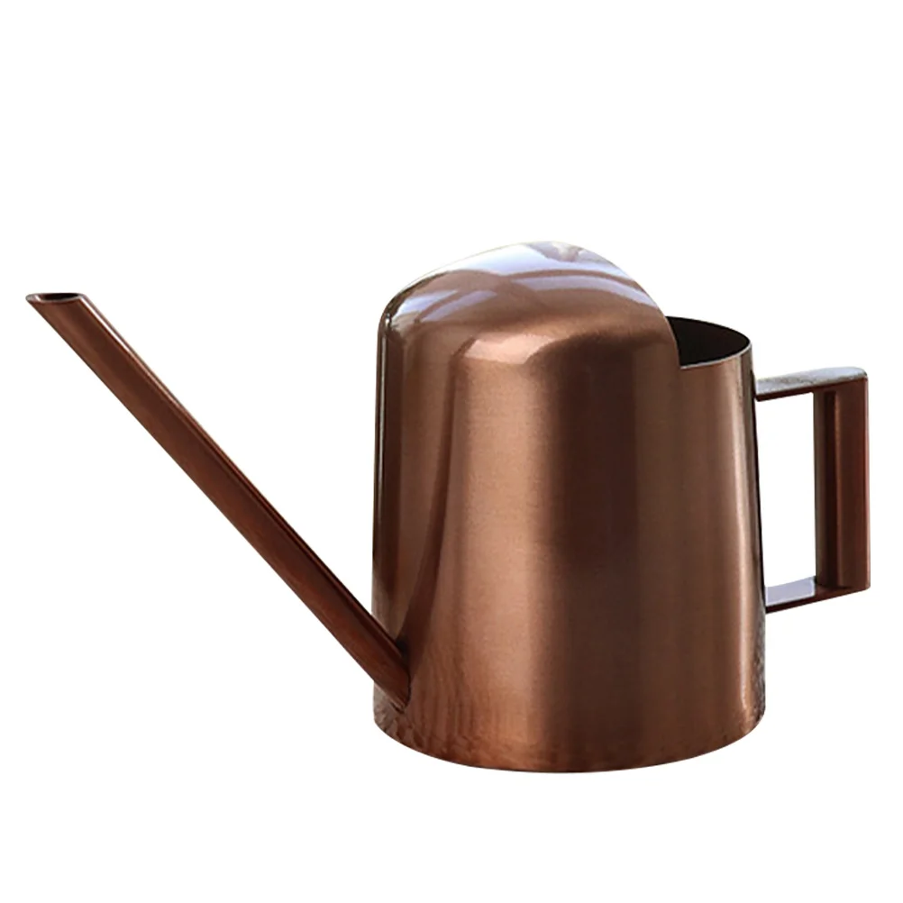 

Stainless Steel Watering Can Large Capacity Long Spout Brown Color Plants Gardening Supplies Practical Kettle