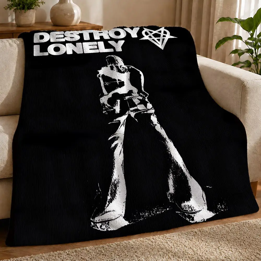 Pop Hip Hop Rapper D-Destroy Lonely Throw 1pc Flannel Blanket Soft Lightweight Warm Cozy For Bedroom Sofa Bed