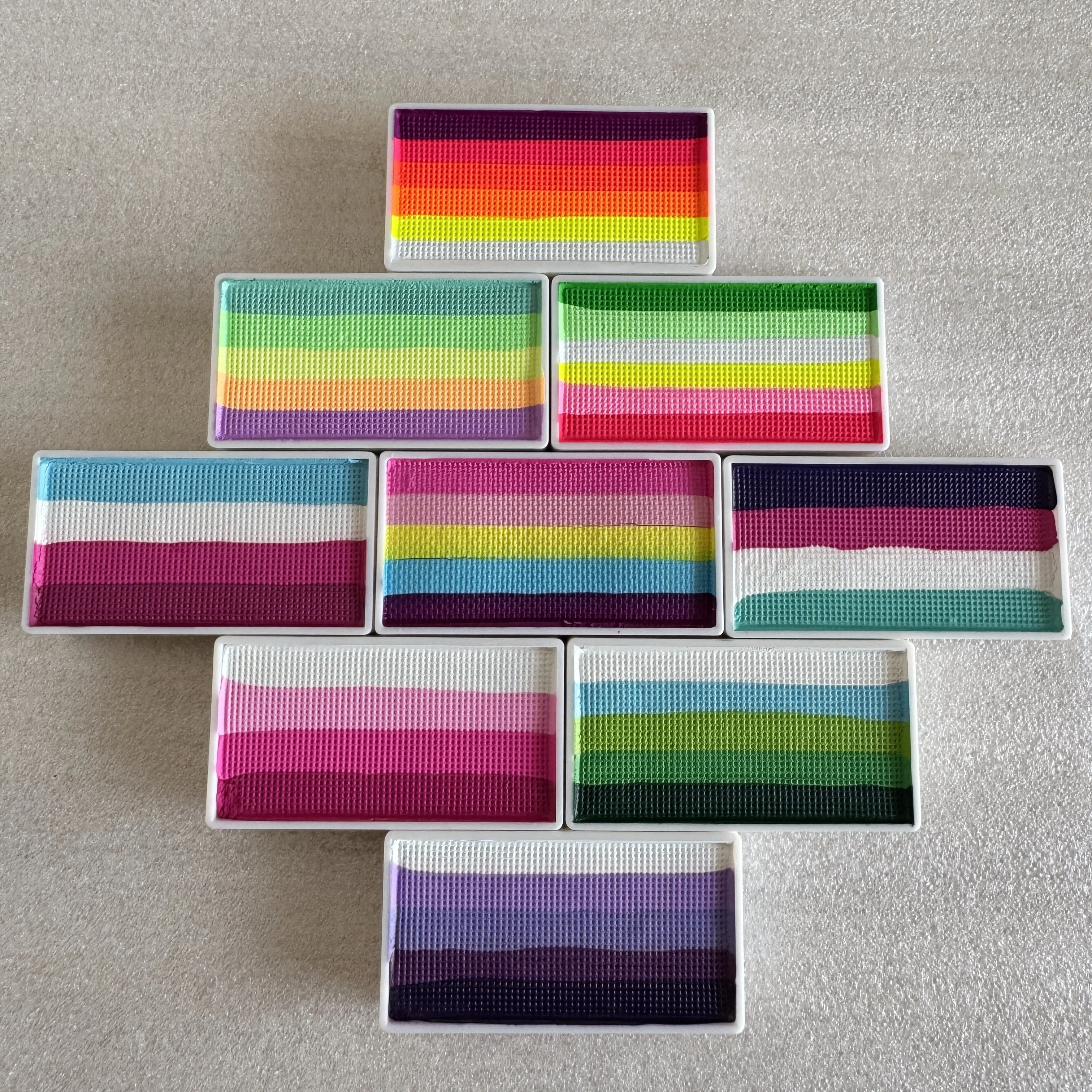 20g 물 활성화 분할 케이크 페이스 페인팅 레인보우 바디 페인트 어린이를위한 Audlts 축제 할로윈 휴일 메이크업