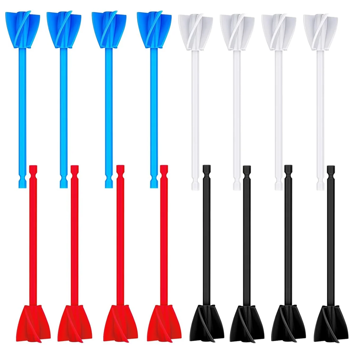 A79G 16 Uds paletas mezcladoras de resina, accesorio de taladro mezclador de pintura de plástico reutilizable, agitador de pintura mezclador de taladro de resina helicoidal para taladro