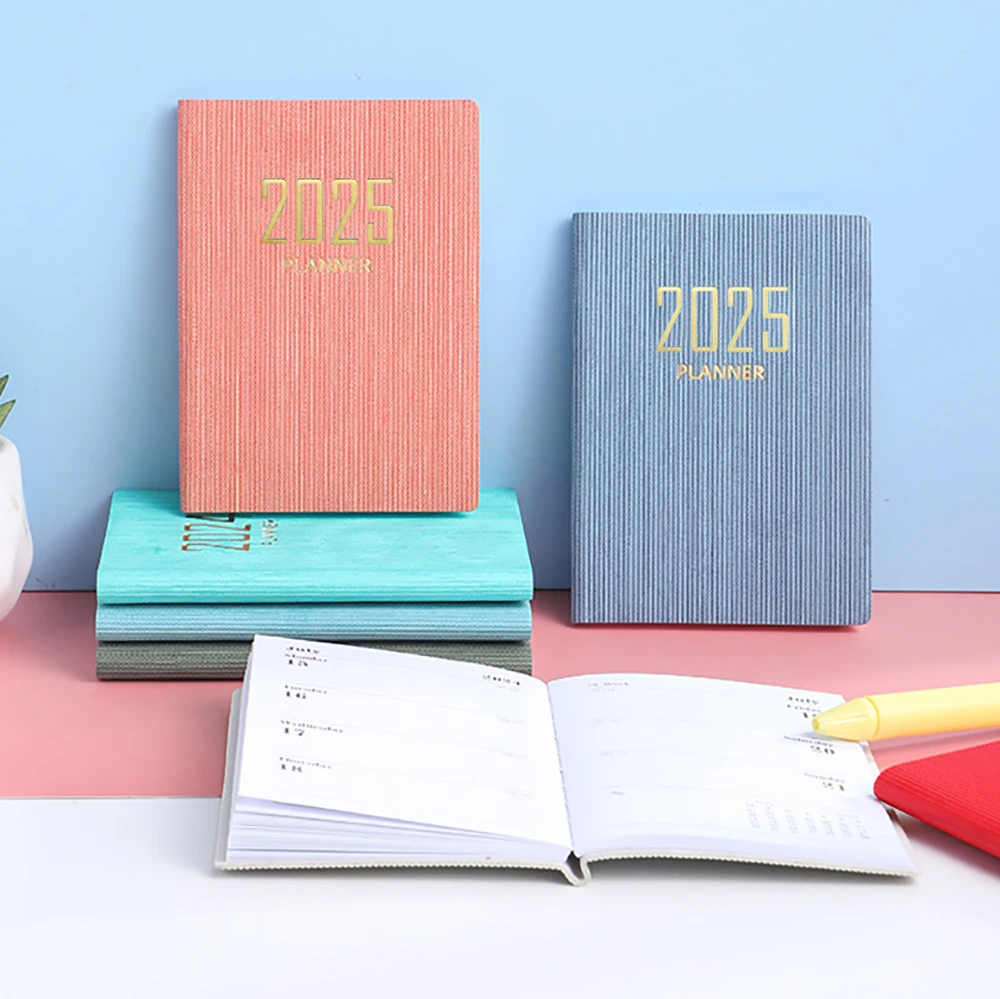 2025 A7 Mini Pocket Notebook 365 Days Notepad Diary Notebook Day Week Month Planner Office School Stationery