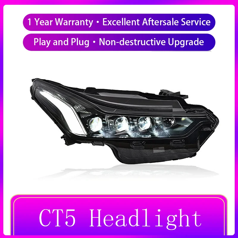 Headlight For Cadillac CT5 2019-2023 Newest Style 2 PCS Front Light Full LED Upgrade Dynamic DRL HID Turn Signal Car Accessories