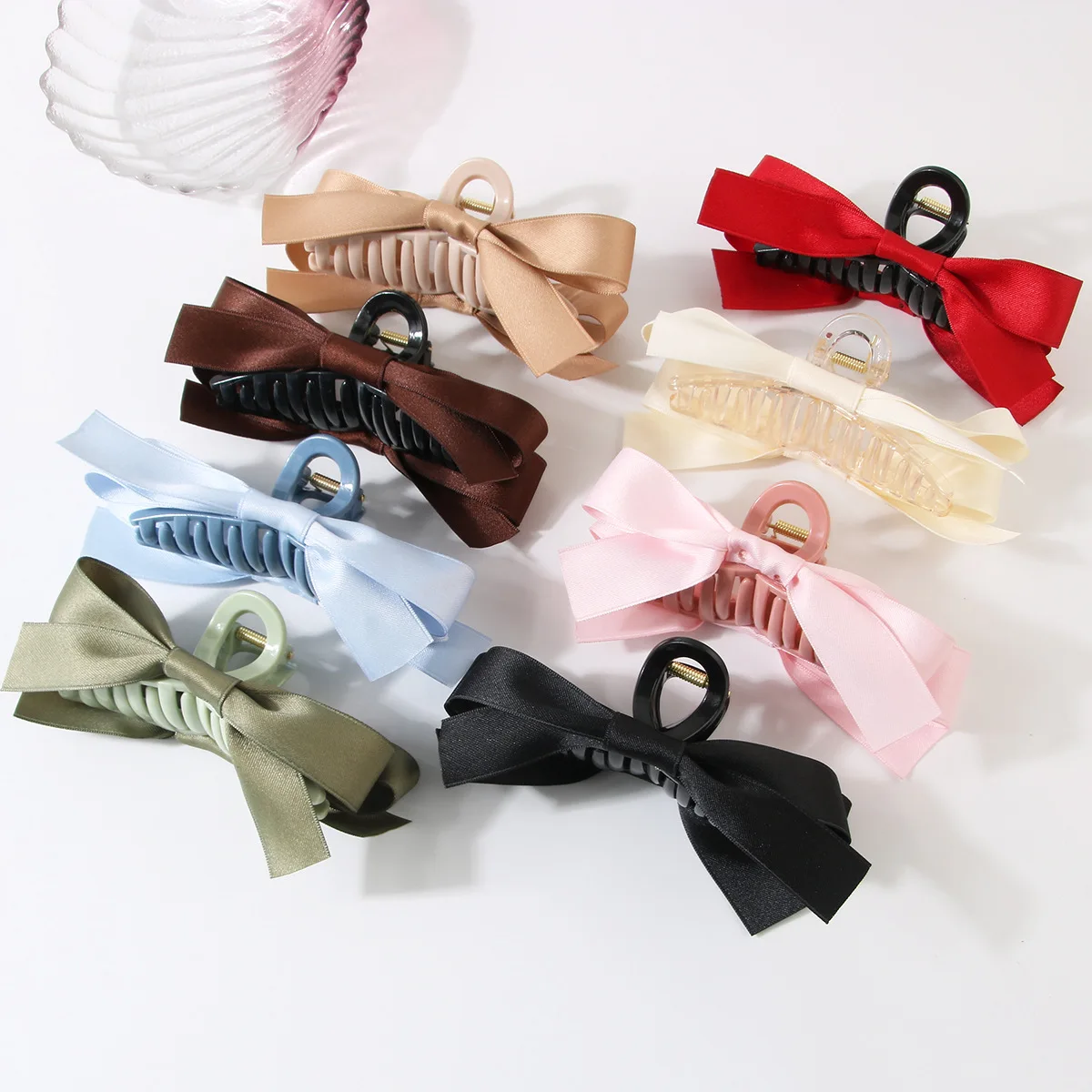 New Explosive Sweet Bow Grab Clip Korean Advanced Sense Large Upsized Hair Shark Clip Hair Accessories