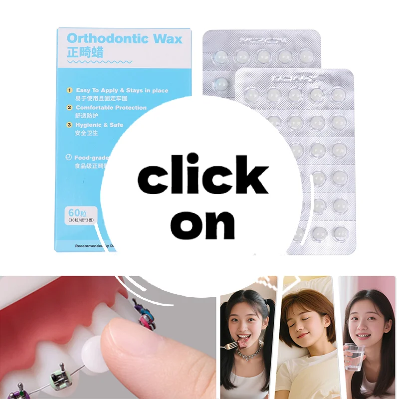 60pcs Dental Orthodontic Wax Protective Brace Wax Orthodontic Anti-grinding Food Grade Individually Packaged Superior Hygiene