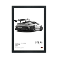 A4 black photo frame and canvas painting White sports car poster living room bedroom wall home decoration hanging painting