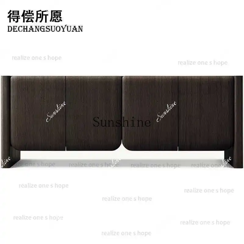 

Nordic simple solid wood dining side living room TV cabinet modern design minimalist entrance cabinet wabi sandy wind storageP