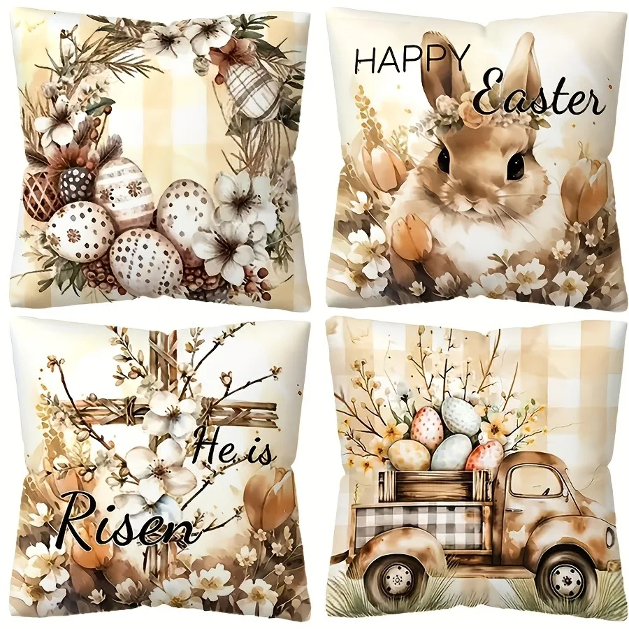 Easter Collection Pillowcases Holiday Bedroom Living Room Decoration Polyester Cushion Covers Nordic Home Decor Pillowcases