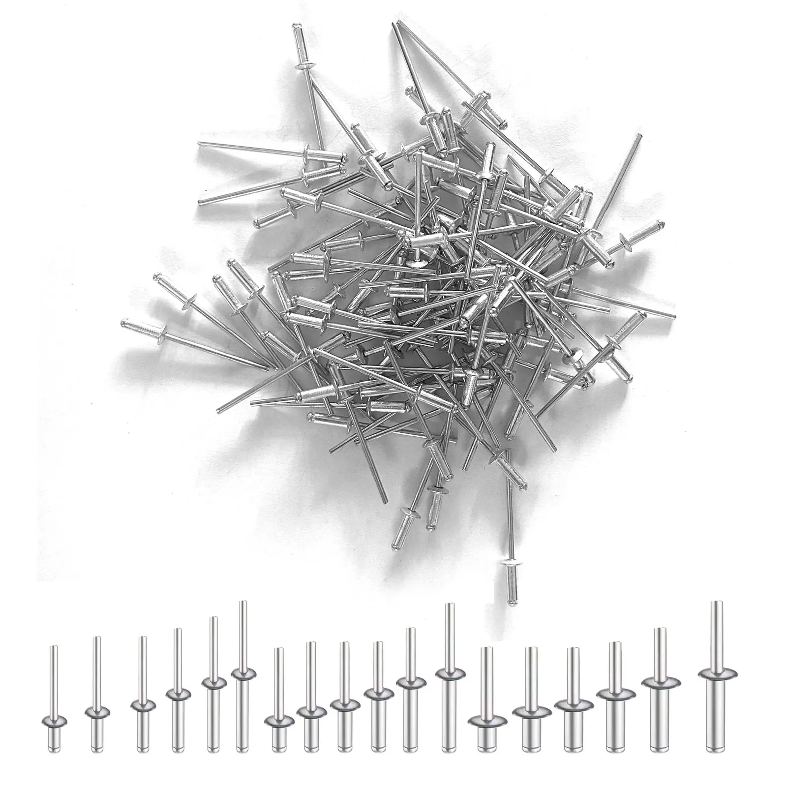 20 قطعة المسامير الألومنيوم العمياء M3.2 M3.9 M4.8 قبة رئيس البوب المسامير ل ورقة الألومنيوم الصلب مغزل المسامير العادم