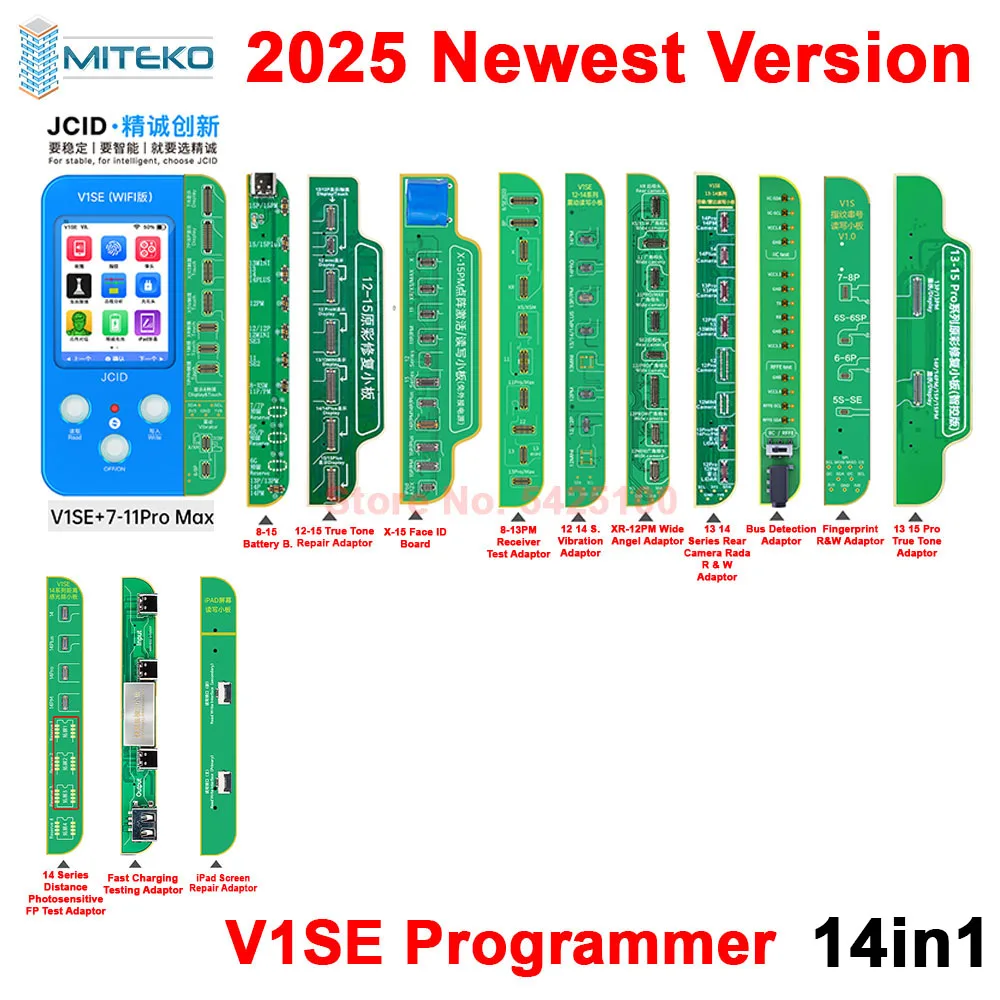 NONE JC V1SE 2025 Programmierer Dot Projektor Lichtempfindliche Original Farbe Touch Shock Batterie Fingerabdruck SN Reader für 7 8 8P x 11 12 4