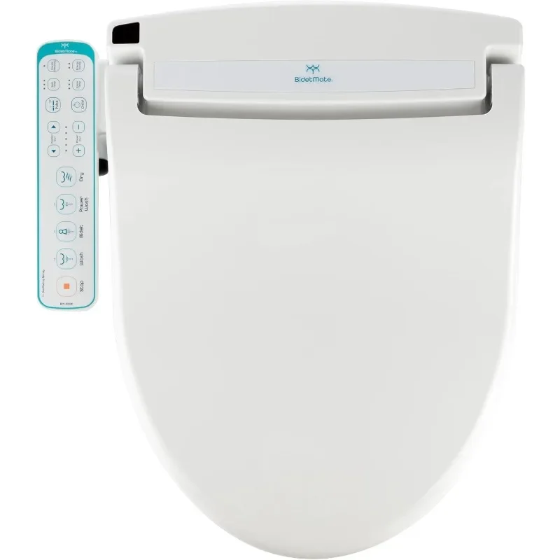 

Electric Bidet Heated Smart Toilet Seat with Heated Water, Side Control Panel, and Warm Air Dryer - Adjustable and Self-Cleaning