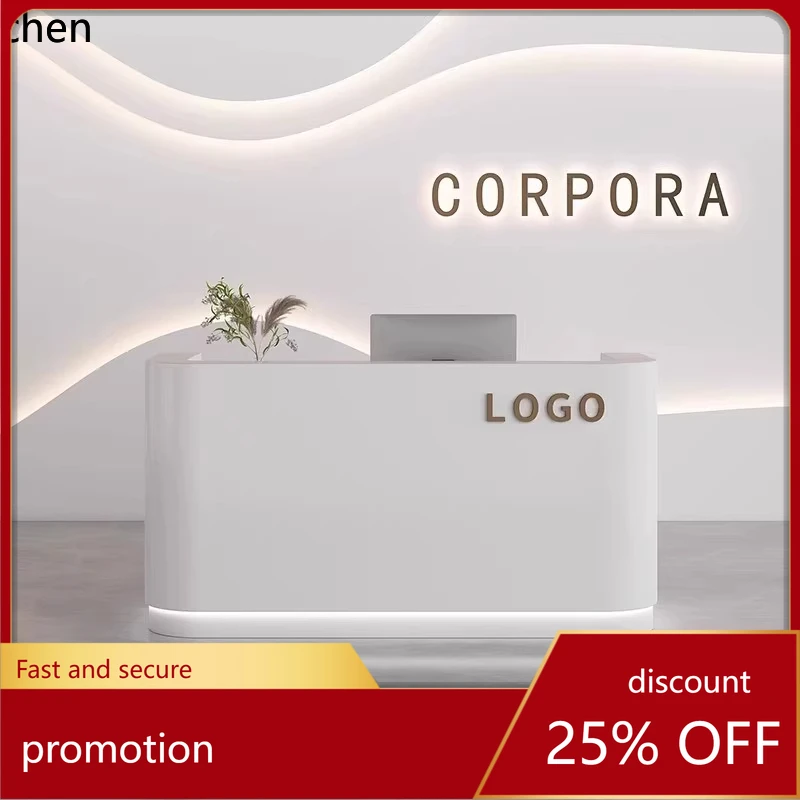 

CZ Modern Minimalist Front Desk Reception Desk Beauty Salon Counter Small Clothing Store Lacquer Cashier Desk Bar Counter