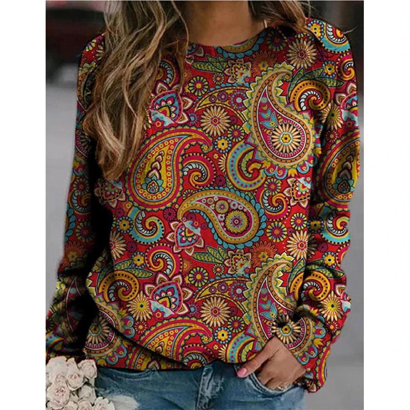 African Ethnic Style Sweatshirts Abstract Art Paisley 3D Print Hoodies Women Streetwear Pullovers Tops Y2k Hoodie Woman Clothing