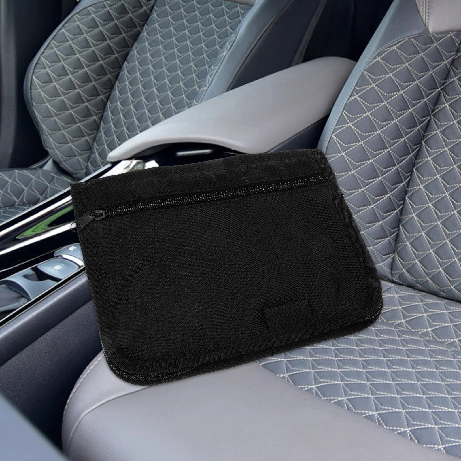 

Car Document Organizer Black Oxford Cloth Pouch Large Capacity Multipocket Glove Box Storage Compartment Manual Holder