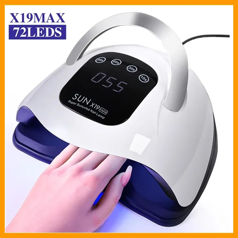 

72LED УФ-лампа для дизайна ногтей Профессиональная мощная сушилка для ногтей с датчиком Быстротверждающая лампа для сушки гель-лака для ногтей Инструменты для маникюрного салона